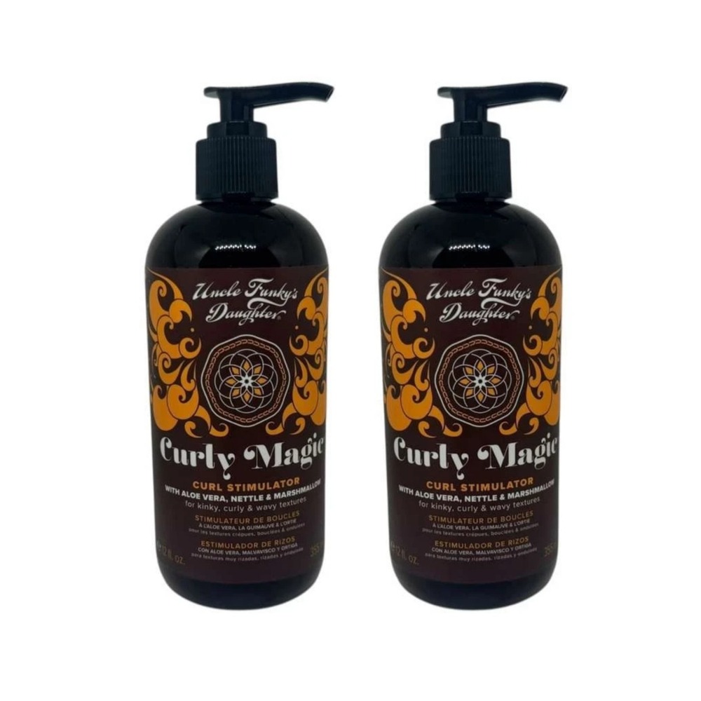 Uncle Funky's Daughter Curly Magic Curl Stimulator Gel 12 oz Lot of 2 Hair Care‎